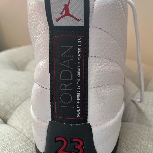 Jordan Men White and Black Sneakers with Red Accents - Picture 4 of 12